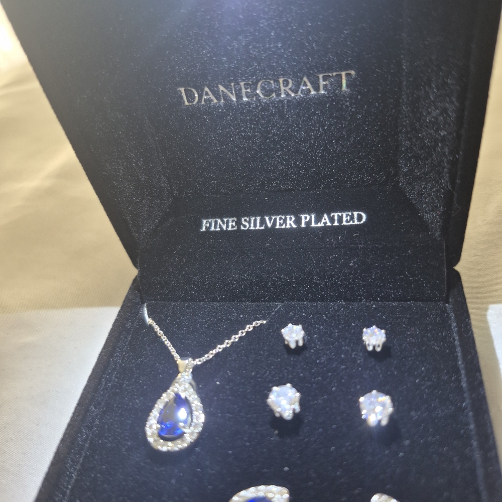 Craft Fine Silver Necklace with Blue and White Stones - Picture 5 of 8